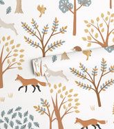 JÖRO - Papier peint enfant - Motif forêt (renard)